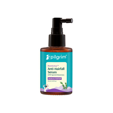 Buy Pilgrim RootActive Anti-Hairfall Serum With Spanish Rosemary Strengthens Hair Roots & Increases Hair Density, 30 ml-Purplle