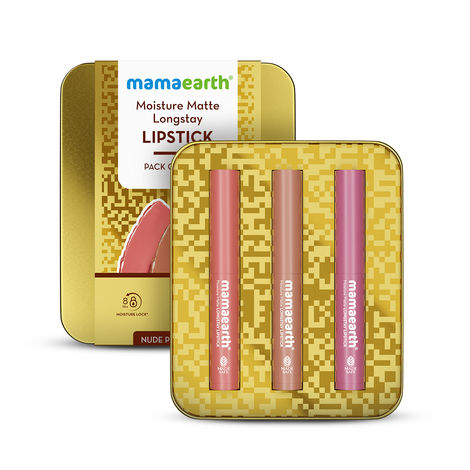 Buy Mamaearth Moisture Matte Longstay Lipstick Pack of 3 Minis - Nude Perfection-Purplle