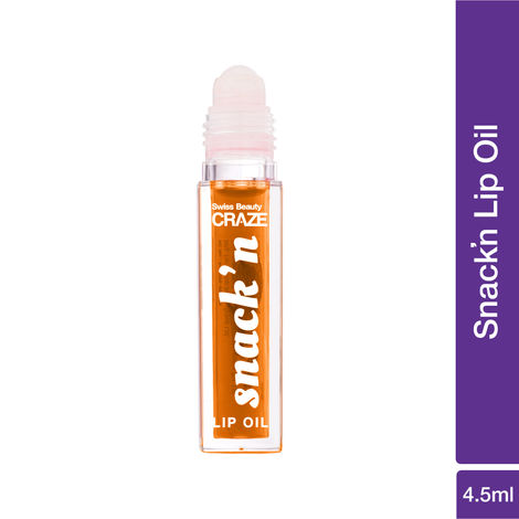 Buy Swiss Beauty CRAZE Snack'n Nourishing Lip Oil With Vitamin E and Hyaluronic Acid |Gives Glass -Like Shine 4 Pumpkin Pie | 4.5 ml-Purplle