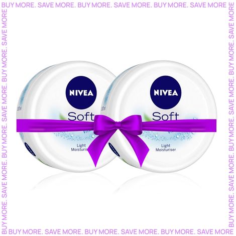 Buy NIVEA SOFT Light cream with Vitamin E & Jojoba oil for Non-sticky- Fresh Soft & Hydrated skin - Pack of 2 (100ml*2)-Purplle