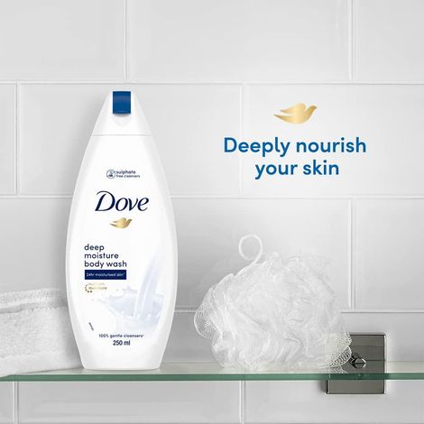 Buy Dove Deep moisture body wash, 250 ml + (Free Loofah)-Purplle