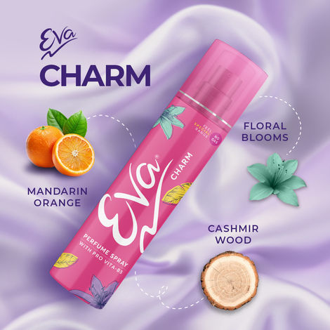 Buy Eva Charm No Gas Perfume Spray | Long Lasting Floral Grace With Shades Of Mandrine Orange & Cashmirwood | Perfume Spray For Women | 120 ml-Purplle