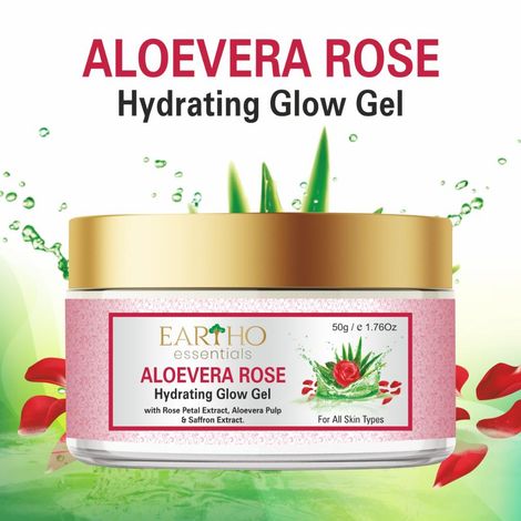 Buy Eartho Essentials Aloevera Rose Hydrating Glow Gel 50 gm-Purplle