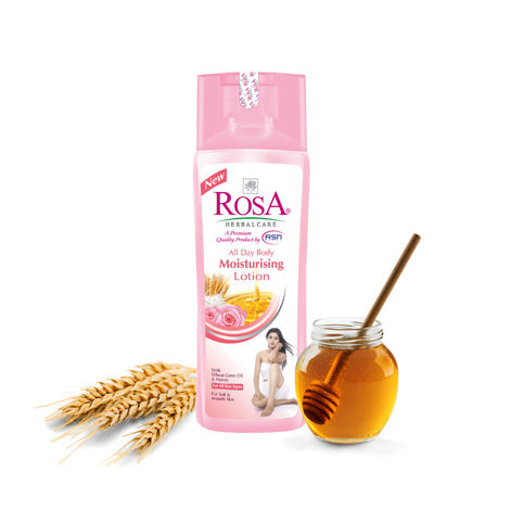 Buy ROSA All Day Body Moisturising lotion 500 ml I Rose, Honey & Wheat Germ Oil I For soft and smooth skin I Pack of 1, Unisex-Purplle