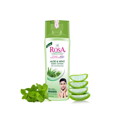Buy ROSA Aloe & Mint body lotion 500 ml I Cocoa Butter l Summer Care I 24 Hr moisturising I Pack of 1, Unisex-Purplle