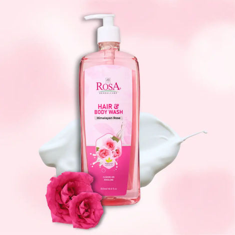 Buy Rosa Hair & Body Wash Himalayan Rose 500 ml I Cleansing and Revitalizing I Pack of 1, Unisex-Purplle