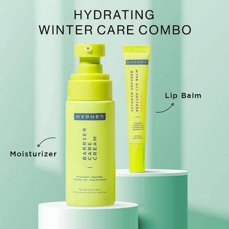 Buy Hyphen Hydrating Winter Care Combo - Peptide Lip Balm (10 gm) + Barrier Care Cream (50 ml) - Combo of 2-Purplle
