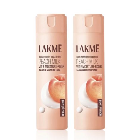 Buy Lakme Peach Milk Vit E Light- Weight & Non-Sticky Moisturizer with 24 Hours Lock (120 ml) Pack of 2-Purplle