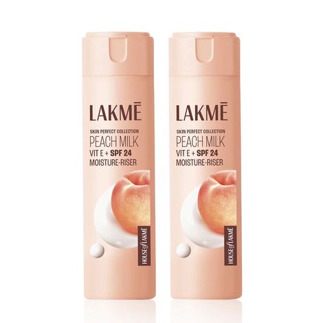 Buy Lakme Peach Milk Moisturizer SPF 24 PA Sunscreen Lotion (120 ml) Pack of 2-Purplle