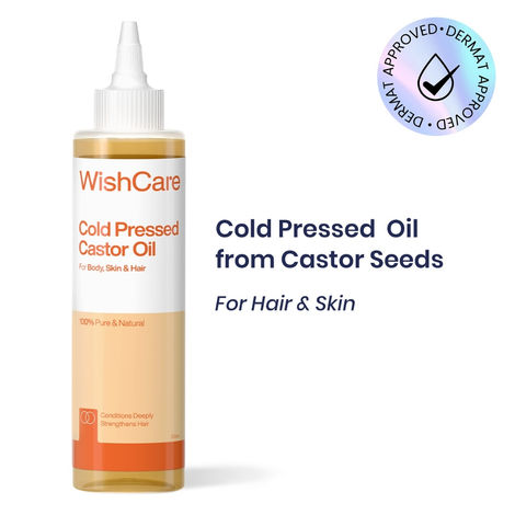 Buy WishCare 100% Pure Cold Pressed Castor Oil For Healthy Hair & Skin|Strengthens Hair Roots|Mosturizes & Nourishes Skin|For Men & Women|200 ml-Purplle