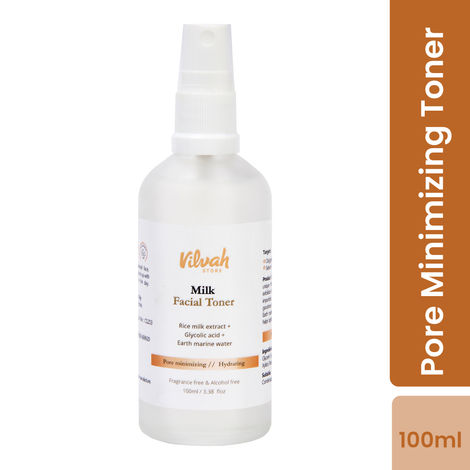 Buy Vilvah Store Milk Face Toner | Minimizes Pores and Hydrates Skin | Balances & Restores Skin's pH Levels | For All Skin Types, 100 ml (Pack of 1)-Purplle