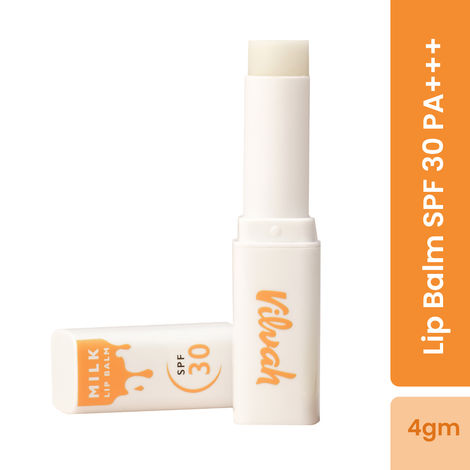 Buy Vilvah Store Milk Lip Balm SPF30 treats pigmentation and sun Damage UVA & UVB Protection for Both men and women suitable For All Skin Types 4 gm-Purplle