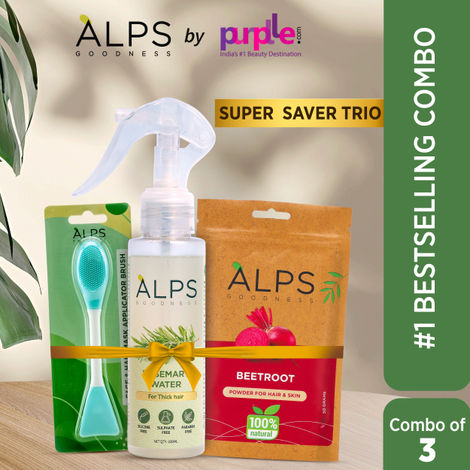 Buy Alps Goodness #1 Bestselling Combo with Rosemary Water Spray (100 ml), Beetroot Powder (50 gm) & Face & Hair Mask Applicator Brush | Hair Growth Expert | Instant Glow Up Face Mask - Combo of 2-Purplle