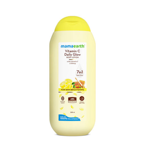 Buy Mamaearth Vitamin C Daily Glow Body Lotion For Skin Brightening with Vitamin C & Honey 200 ml | Nourishes Dry Skin | 48 H Moisturization | 100% Natural Butter | Non-Greasy Smooth Skin | All Skin Types-Purplle