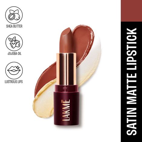 Buy Lakme Ultimate Glam Satin Matte Lipstick With Jojoba Oil and Shea Butter, For Smooth and Nourished Lips - Nude Toffee - 4.3 gm-Purplle