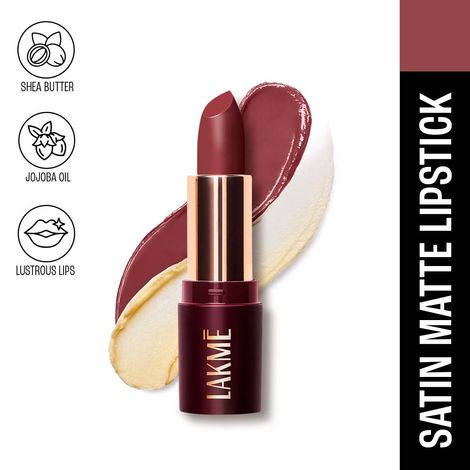 Buy Lakme Ultimate Glam Satin Matte Lipstick With Jojoba Oil and Shea Butter, For Smooth and Nourished Lips - Mauve Hue - 4.3 gm-Purplle