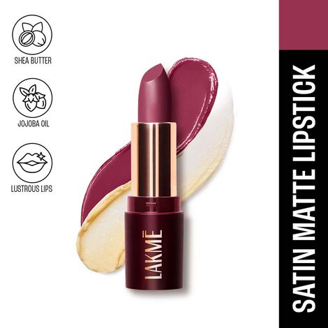 Buy Lakme Ultimate Glam Satin Matte Lipstick With Jojoba Oil and Shea Butter, For Smooth and Nourished Lips - Purple Sparkle - 4.3 gm-Purplle