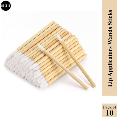 Buy MeSkin Bamboo Lip Brushes - (Pack of 10)-Purplle
