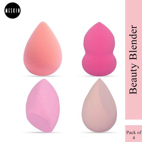 Buy Meskin Premium Beauty Blender Makeup Puff Sponge Pack of 4 (Assorted Shape & Color)-Purplle