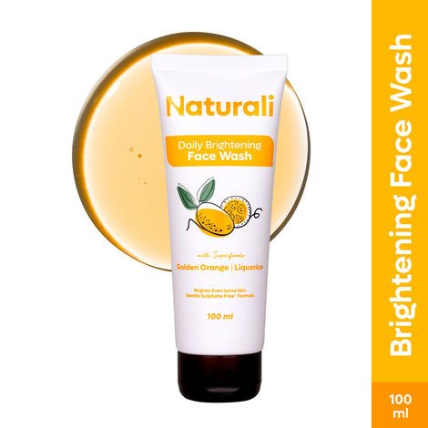 Buy Naturali Daily Brightening Face Wash with Golden Orange & Liquorice Extarct | Improves Skin Brightness | For All Skin Types | 100 ml-Purplle