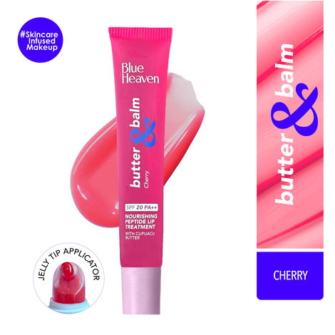 Buy Blue Heaven Butter & Balm | Tinted Lip Balm with spf 20 PA++ Infused with Cupuacu Butter & Peptide Smoothing & Mmoisturizing | UVA/UVB Rays Protection | 15 gm |Cherry-Purplle