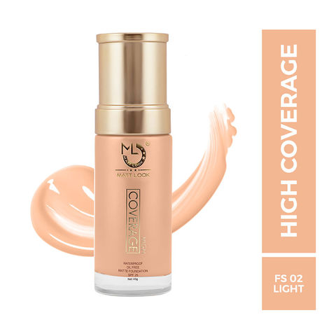 Buy Matt look High Coverage Waterproof Oil Free Matte Foundation SPF 25, Light (45 gm)-Purplle