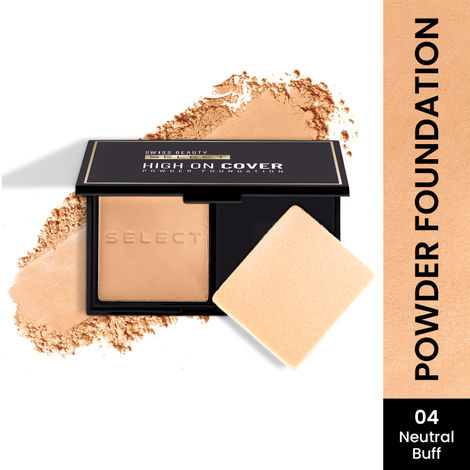 Buy Swiss Beauty Select High On Cover Powder Foundation with Sponge | Waterproof & Oil Controlling|16-Hour Wear-4 Neutral Buff 5.5 gm-Purplle