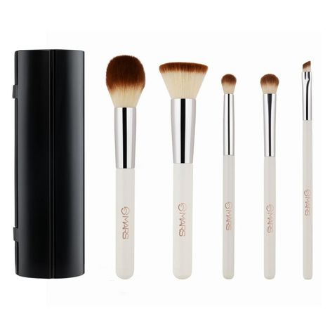 Buy MARS Penta Perfect Set of 5 Makeup Brush Set with Holder | Long-Lasting Soft & Synthetic Bristles | Versatile Use | Precise Application for Face, Eyes & Brows (WHITE)-Purplle