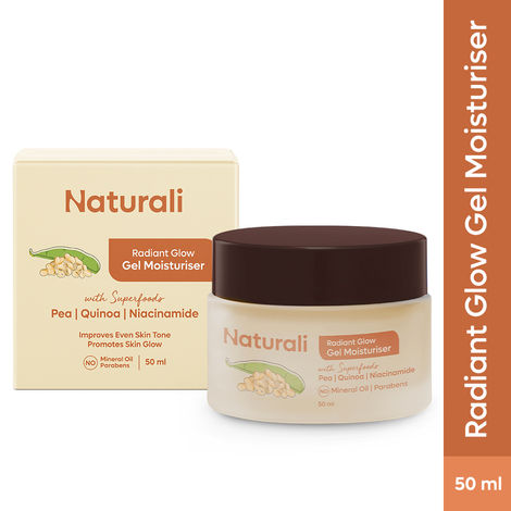 Buy Naturali Radiant Glow Gel Moisturiser with Superfoods Pea, Quinoa & Niacinamide | Promotes Skin Glow 50 ml-Purplle