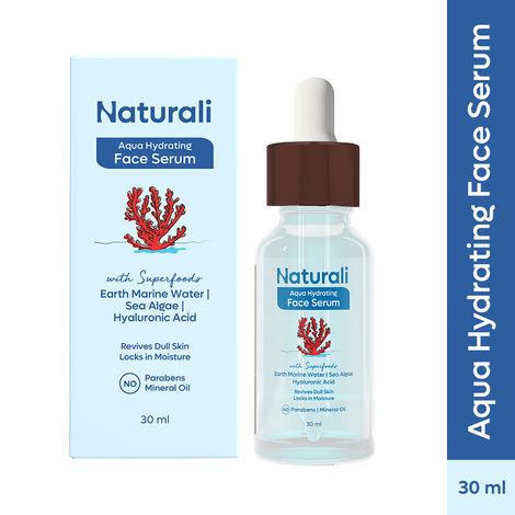 Buy Naturali Aqua Hydrating Face Serum With Earth Marine Water, Sea Algae & Hyaluronic Acid Locks In Moisture 30 ml-Purplle
