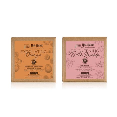 Buy Nat Habit Set of Brightening Milk Rosehip & Exfoliating Orange Bath Soaps Combo-Purplle