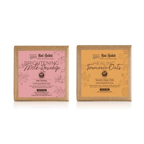 Buy Nat Habit Fresh Brightening Milk Rosehip and Healing Turmeric Oats Soaps Combo - Combo of 2-Purplle