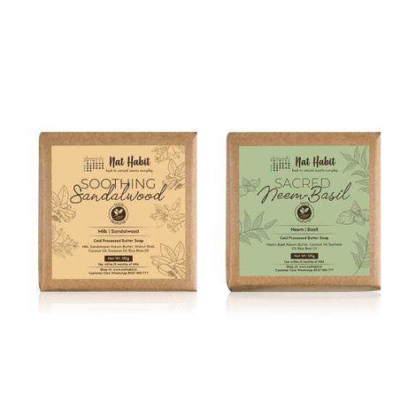 Buy Nat Habit Fresh Brightening Sacred Neem Basil & Soothing Sandalwood Soaps Combo - Combo of 2-Purplle