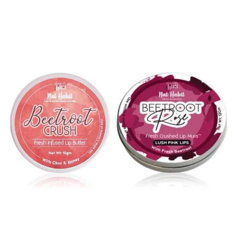Buy Nat Habit Beetroot Rose Fresh Lip Scrub & Lip Balm Combo for Dry & Chapped Lips, Natural Pink Lips - Combo of 2-Purplle