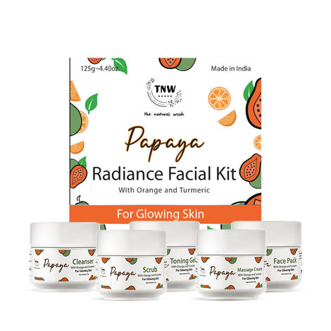 Buy TNW The Natural Wash Papaya Facial Kit 125 gm With Orange and Turmeric Extracts | For De Pigmentation | For Glowing Skin-Purplle