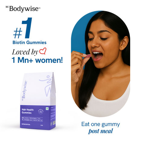 Buy Be Bodywise Biotin Hair Gummies - 30 Gummies, 111 gm-Purplle