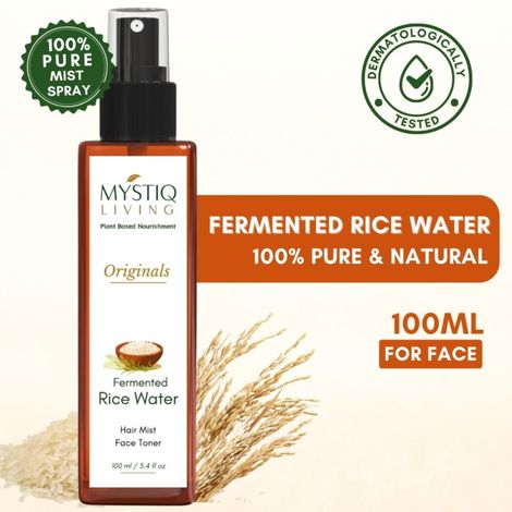 Buy Mystiq Living Fermented Rice Water (100 ml) Rice Water Spray For Hair & Face | Korean Glass Skin | For Brighter Skin | Glowy Skin | Hair Spray for Women-Purplle