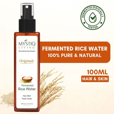 Buy Mystiq Living Fermented Rice Water Toner (100 ml) Rice Water Spray For Hair & Face | Hair Spray for Women, Korean Glass Skin | For Brighter Skin | Glowy Skin-Purplle