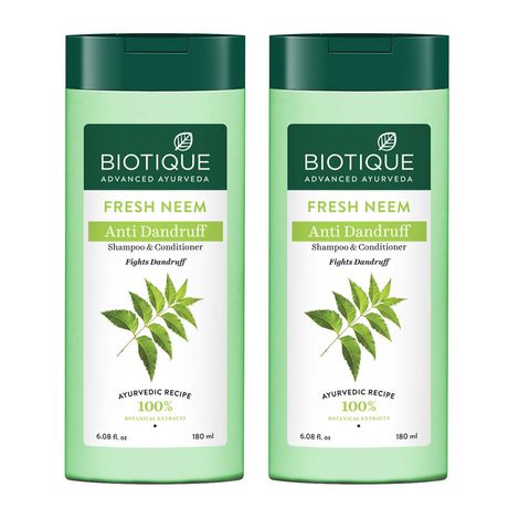 Buy Biotique Bio Fresh Neem Anti-Dandruff Shampoo & Conditioner (180 ml) pack of 2-Purplle
