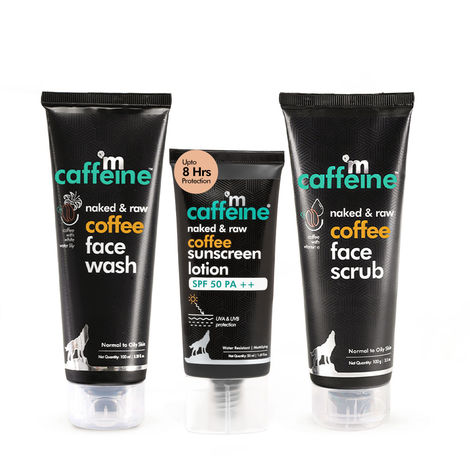 Buy mCaffeine Pollution & Sun Protection SPF 50++ Coffee Regime - Combo of 3-Purplle