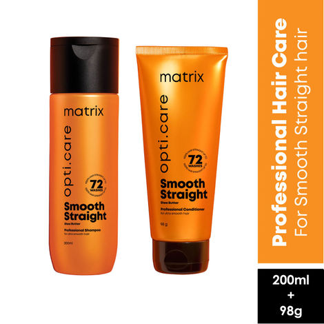 Buy Matrix Opti Care Professional Ultra Smoothing Shampoo + Professional Anti-Frizz Conditioner | For Straight hair (350 ml + 98 gm)-Purplle