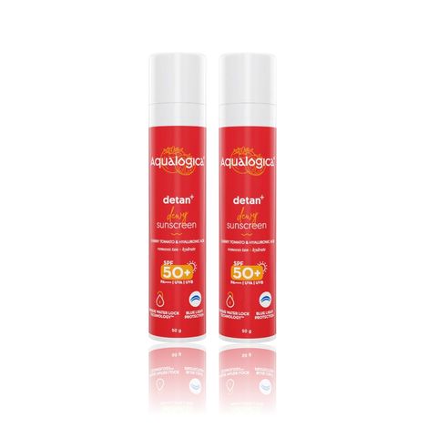 Buy Aqualogica Detan+ Dewy Sunscreen - 50g - Pack of 2-Purplle