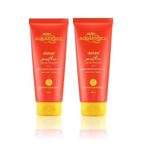 Buy Aqualogica Detan+ Smoothie Face Wash Pack of 2-Purplle