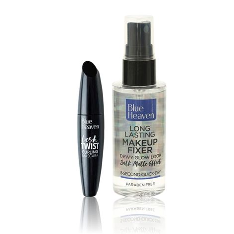 Buy Blue Heaven Bestseller Duo (Lash Twist Mascara - Black (12 ml) + Long lasting makeup fixer (60 ml))-Purplle