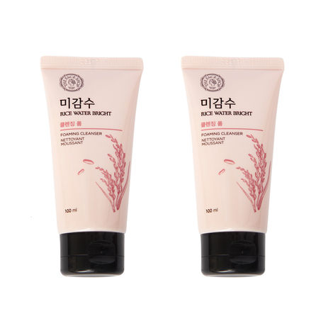 Buy The Face Shop Rice Water Bright Cleansing Foam 100ml (Pack of 2) | Face Wash for Glowing Skin-Purplle