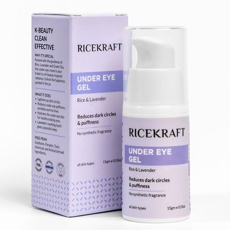 Buy Ricekraft Under Eye Cream For Dark Circles, Wrinkles, Puffy Eyes, Anti ageing | Cruelty-Free, Paraben Free | with Rice Extract, Lavender, Green Tea | No Synthetic Fragrance | For Men and Women - 15 gm-Purplle