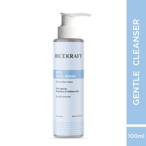 Buy Ricekraft Rice Water Face Wash | Korean Cleanser | Rice & Aloe Vera | Anti-Aging | Brightens & Softens skin | Paraben Free | Cruelty-Free | For Men and Women | All Skin Types, 100 ml-Purplle