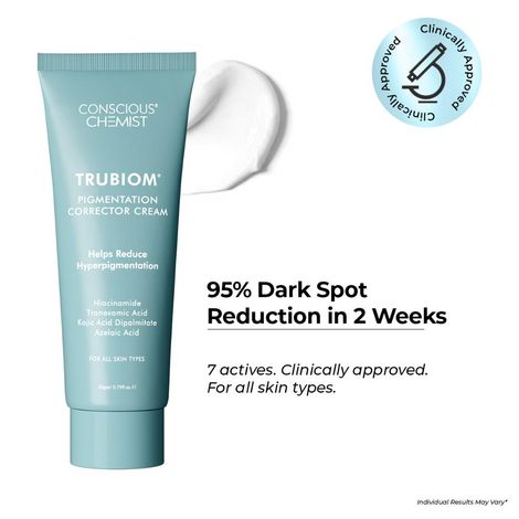 Buy Conscious Chemist Trubiom Pigmentation Corrector Moisturiser | Kojic Acid Face Cream | 20 gm | Azelaic Acid Cream Face Cream for Men & Women Niacinamide & Tranexamic Acid Anti Pigmentation Cream Reduce Dark Spots All Skin Type-Purplle