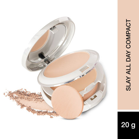 Buy Hilary Rhoda Slay All Day Compact | 2 in 1 Compact | Matte & Shimmer Finish | Moisture-Infused Compact With Sponge | 20 gm - Shade 01-Purplle