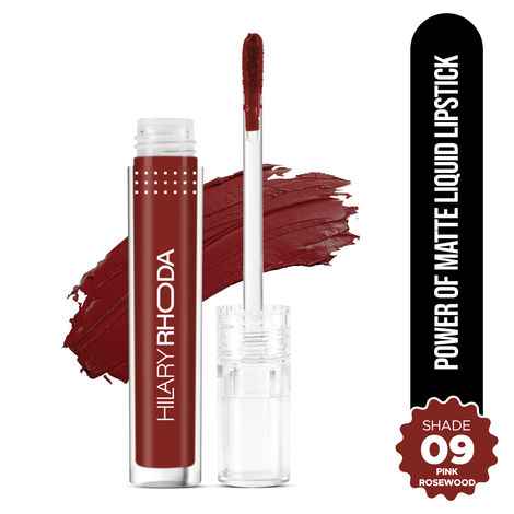 Buy Hilary Rhoda Power Of Matte Liquid Lipstick | Buildable Colour | Long Lasting & Matte Finish | Lightweight & Non-Drying Formula | Smudge Proof & Non-Transferable | 3 ml (Pink Rosewood - Shade 09)-Purplle